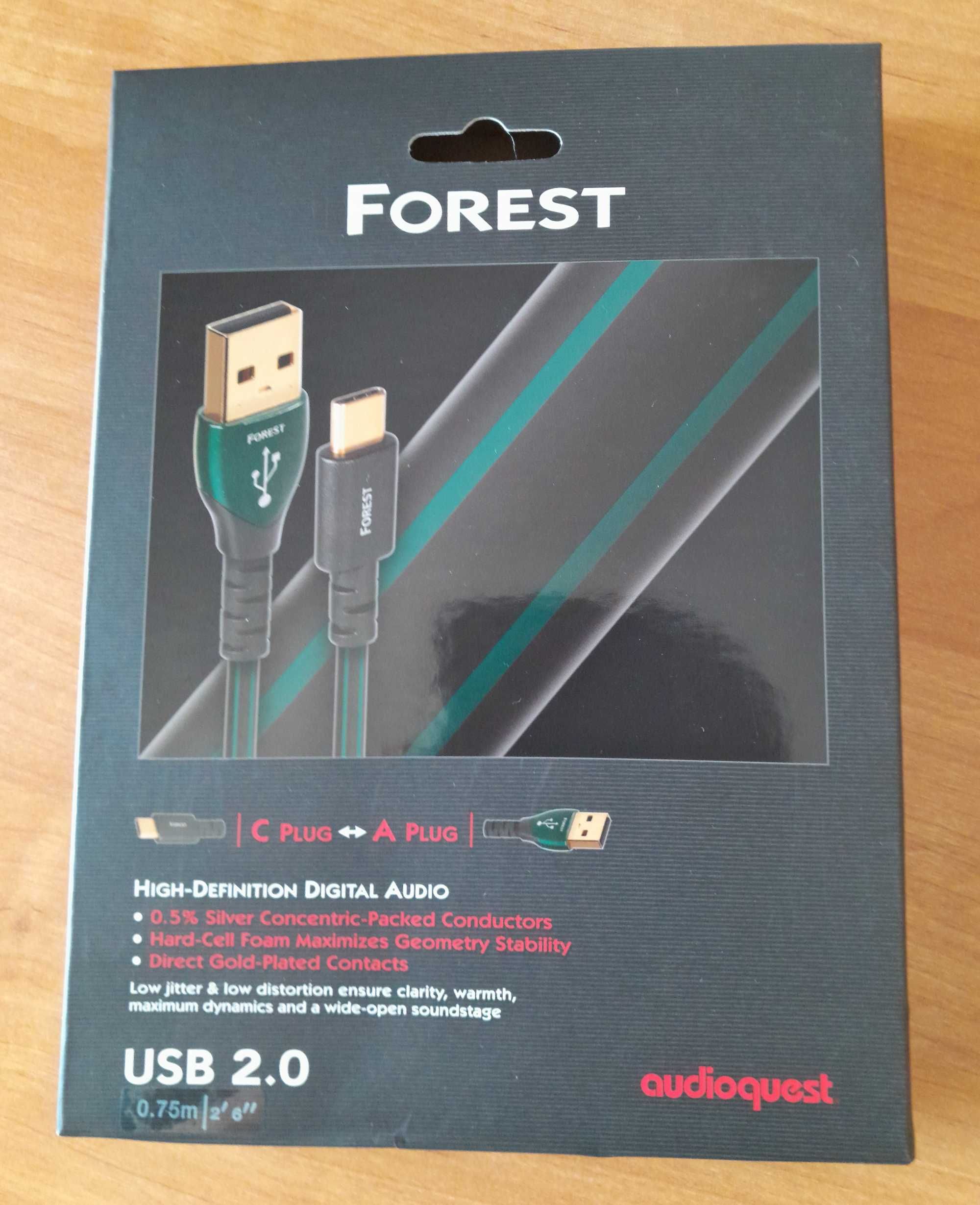 AudioQuest Forest USB A-C + Внешний SSD-диск Transcend ESD240C