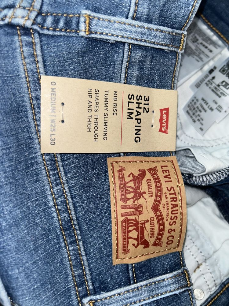 Оригинал Levis 312 Shaping Slim узкие джинсы средней посадки