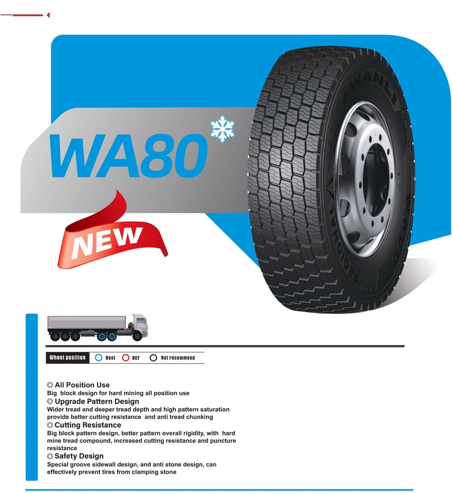 Грузовые шины WANLI WA80 315/70 R22.5 (ведущая ось)