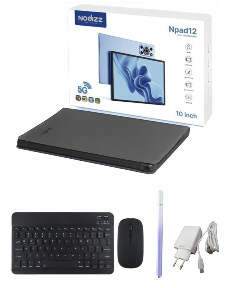 Планшет Nodizz Npad12 Smart Ultra thin 10.1 дюйм 8 Гб/512 Гб черный