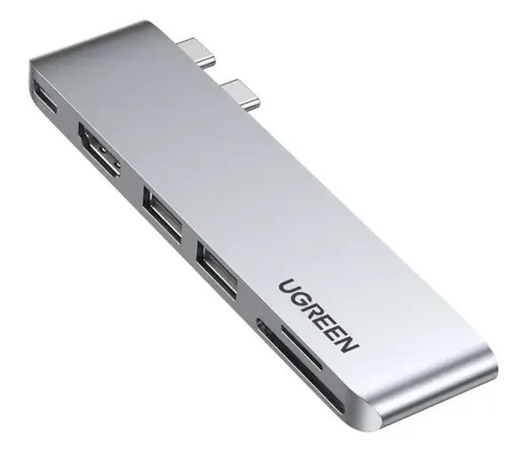 UGREEN Конвертер сигнала CM356, Dual USB-C To 2*USB 3.0 A+USB-C