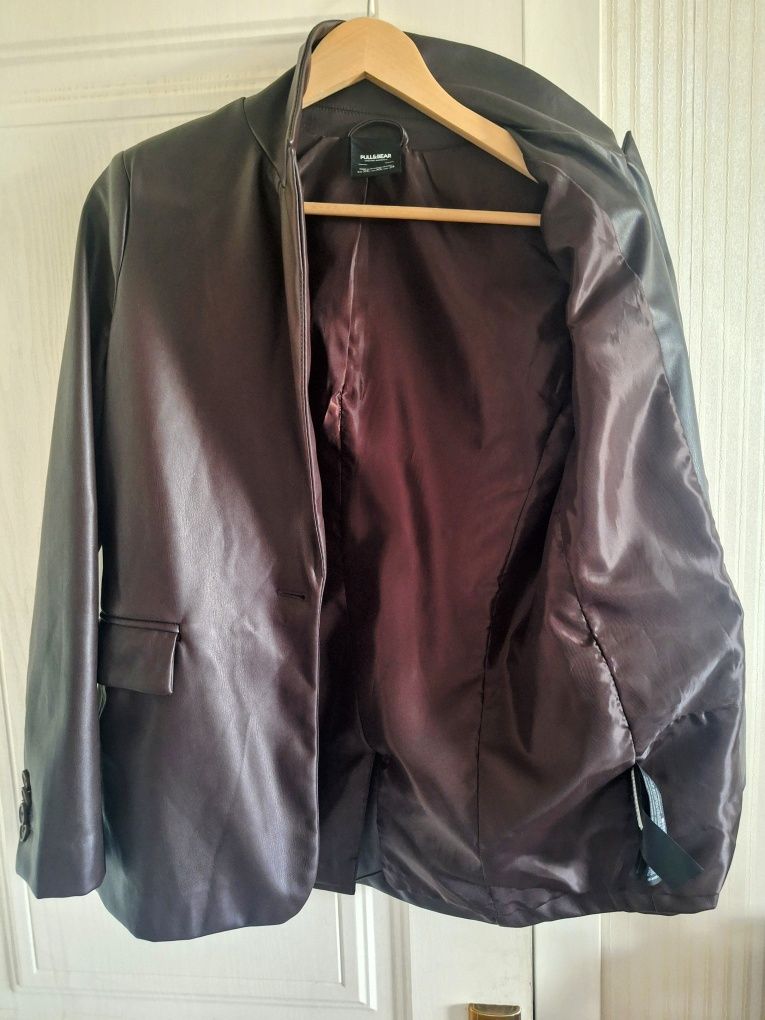 Новый Кожаный Пиджак PULL&BEAR Spain 46р