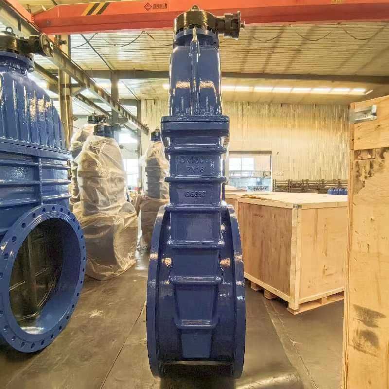 Задвижка с обрезиненным клином Ду1000 с редуктором и с электроприводом