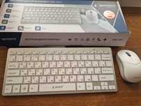 Продам клавиатура и мышь, USB, белая,  беспроводная, новая, дешёво.