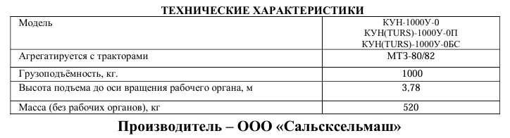 Погрузчик с ковшом 0,8 куб КУН-1000У-0 (Универсал)