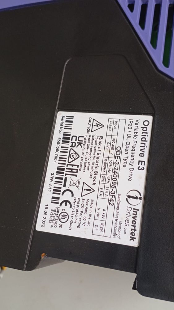 Частотный преобразователь Invertek Drives ODE-3