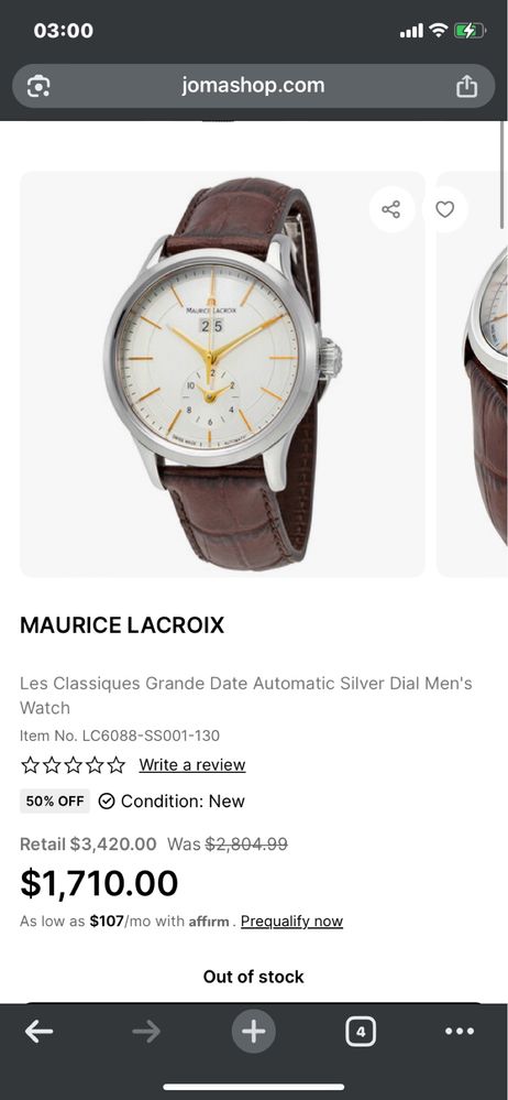 Оригинал часы MAURICE LACROIX Les Classiques Grande Date GMT Automatic
