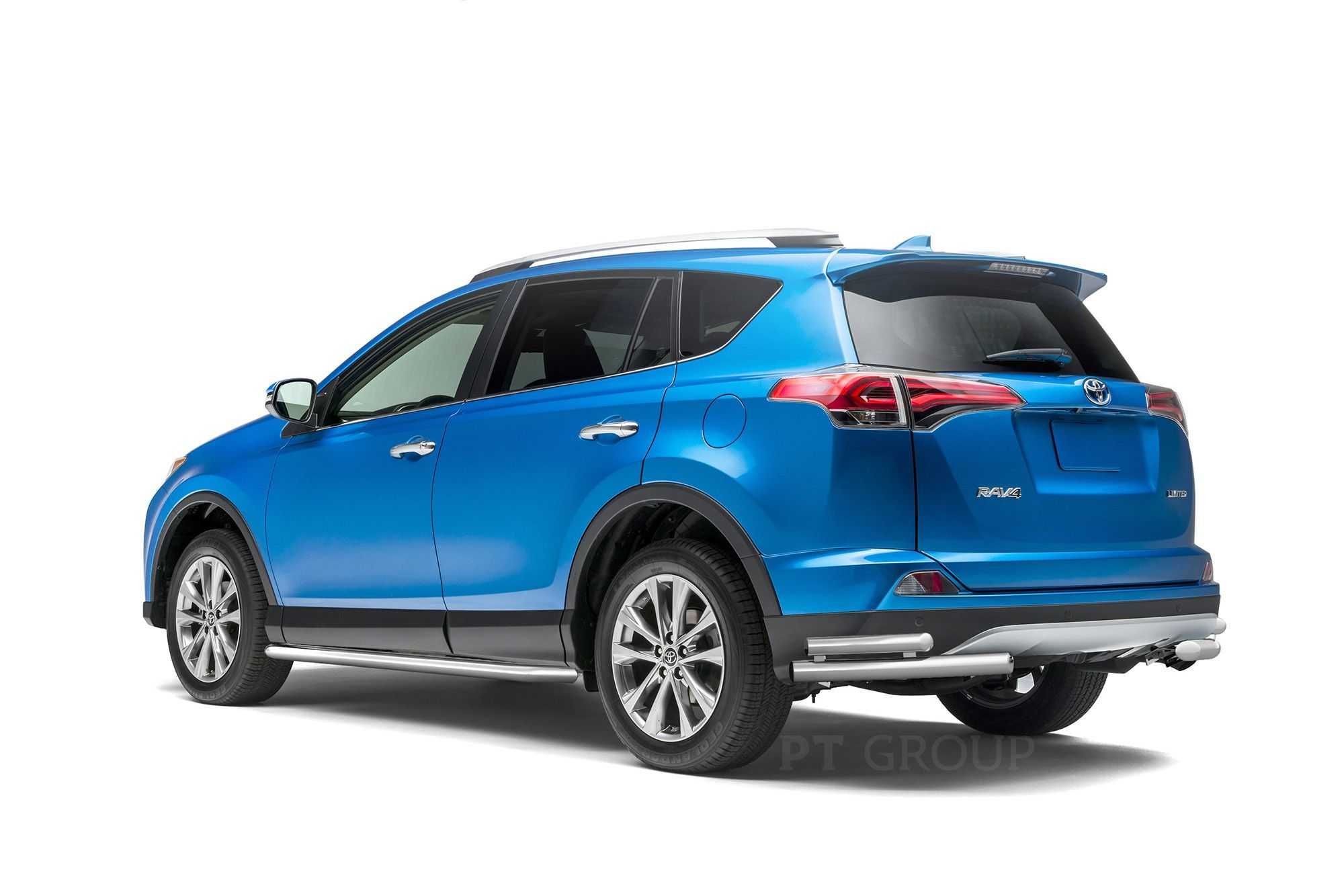 Защита заднего бампера угловая для TOYOTA RAV4 от 2016 до 2018 г.в.