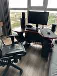 Компьютерный стол DreamDesk X-Line, 120x80x75 см, черный, красный