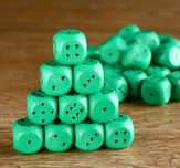 Кости игральные Зарики Кубики 1,5х1,5 см зеленые 1 шт
