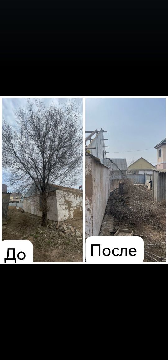 Спил деревьев, покос травы, уборка участков