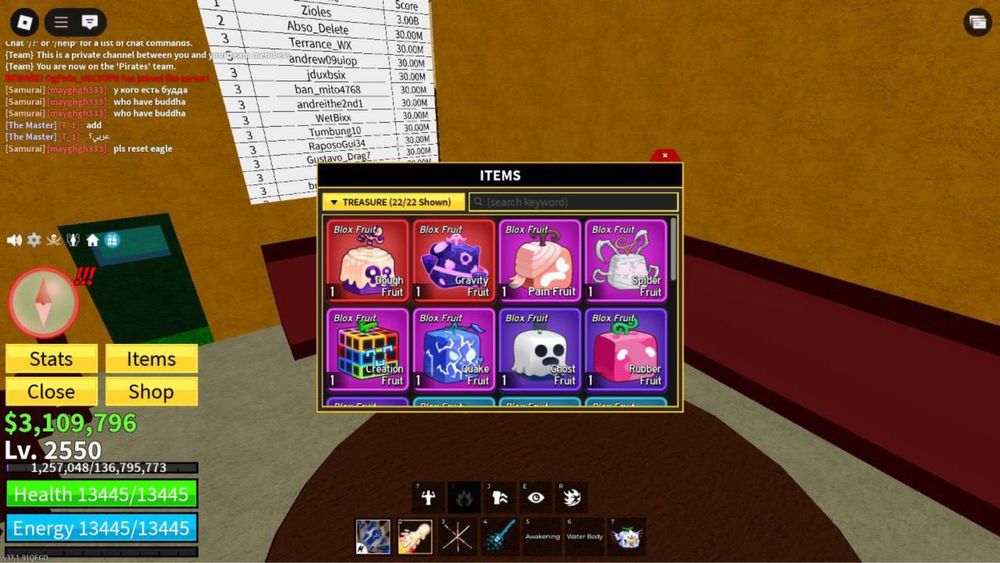 топовый аккаунт Blox Fruit