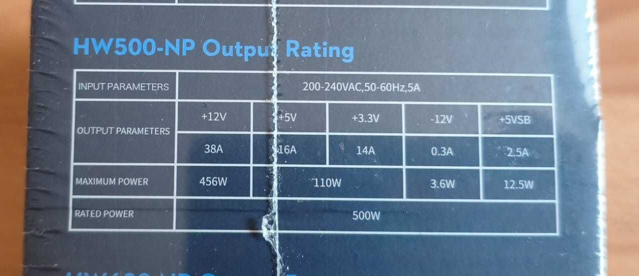 Блоки питания PCcooler HW500-NP 500W (в пленке)