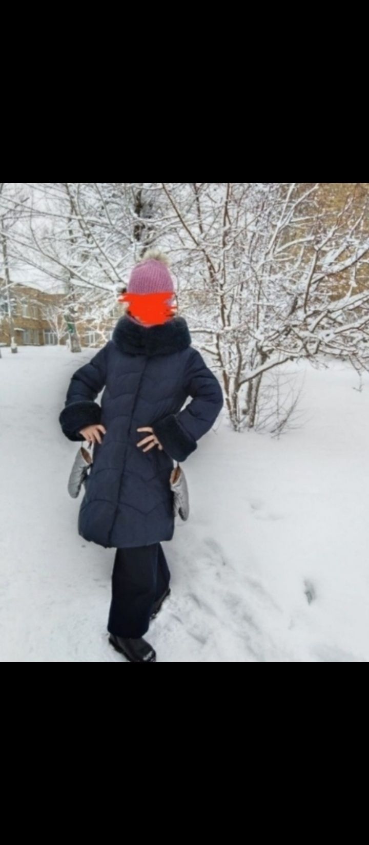 Продам зимний пуховик на девочку 11-14 лет