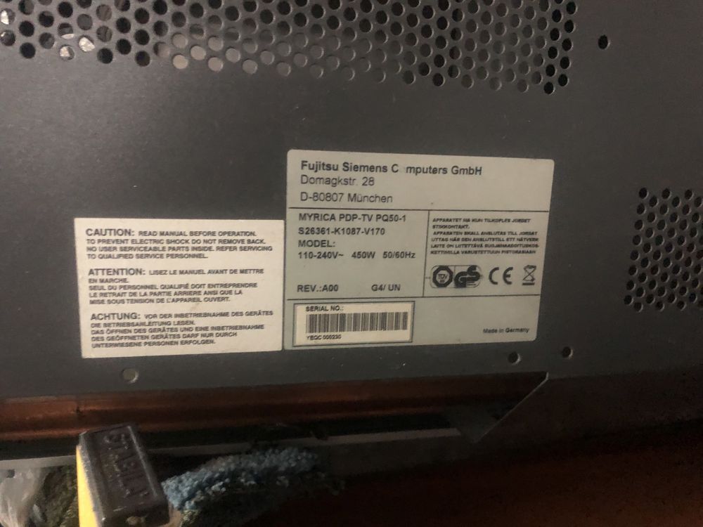 Плазменный  Fujitsu Siemens диагональ 50 дюймов - матрица рабочая