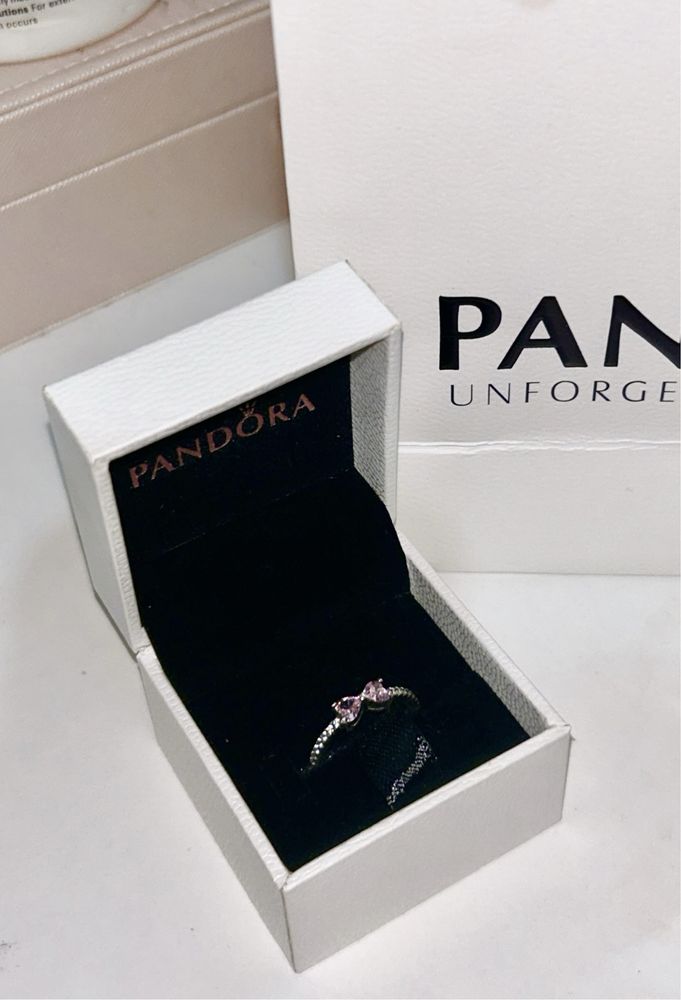 Кольцо pandora с бантиком