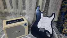 Электрогитара Fender Squier mm stratocaster black и комбоусилитель