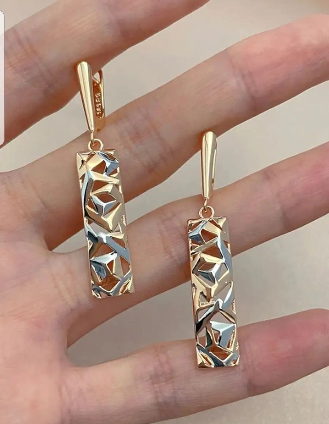 Серьги позолоченные