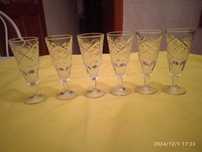 Хрустальные рюмки , настоящий советский  хрусталь , 6 шт ,   11 см