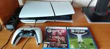 PS5 Slim + EAFC 25 + UFC 5 + GTA5 ps4 версия + зарядная станция