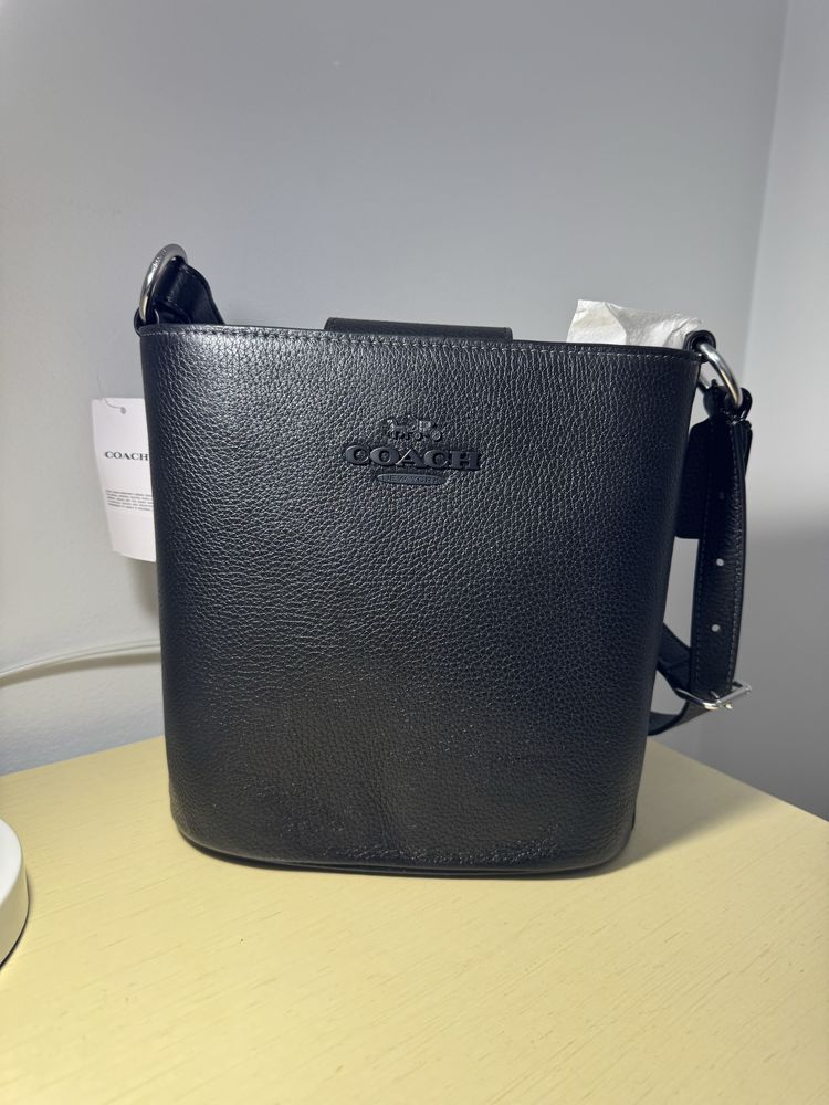 Сумка  Bucket Bag, COACH, кожаная, новая