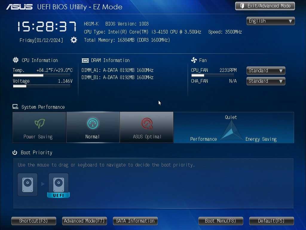 Системный блок ASUS H81M-K + i3-4150 + 16 Gb DDR3