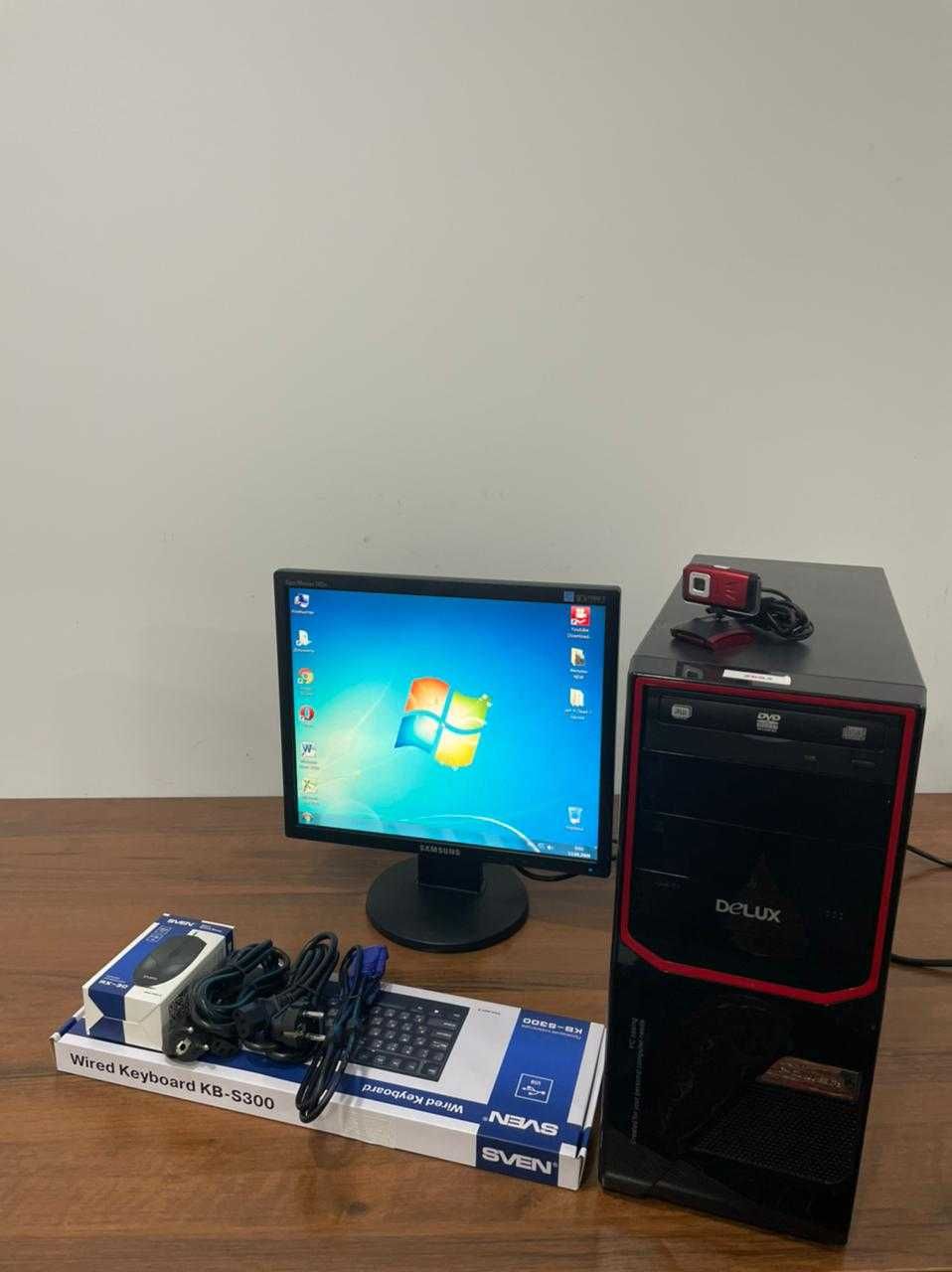 Компьютер для дома и офиса. Камера, беспр. мышь. Монитор 19". HDD 500