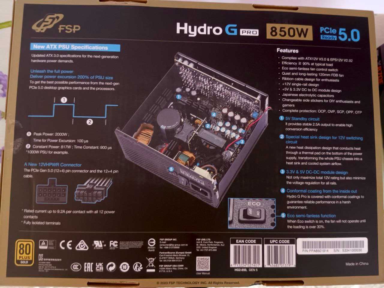 Блок питания FSP HYDRO G PRO 850W хит продаж