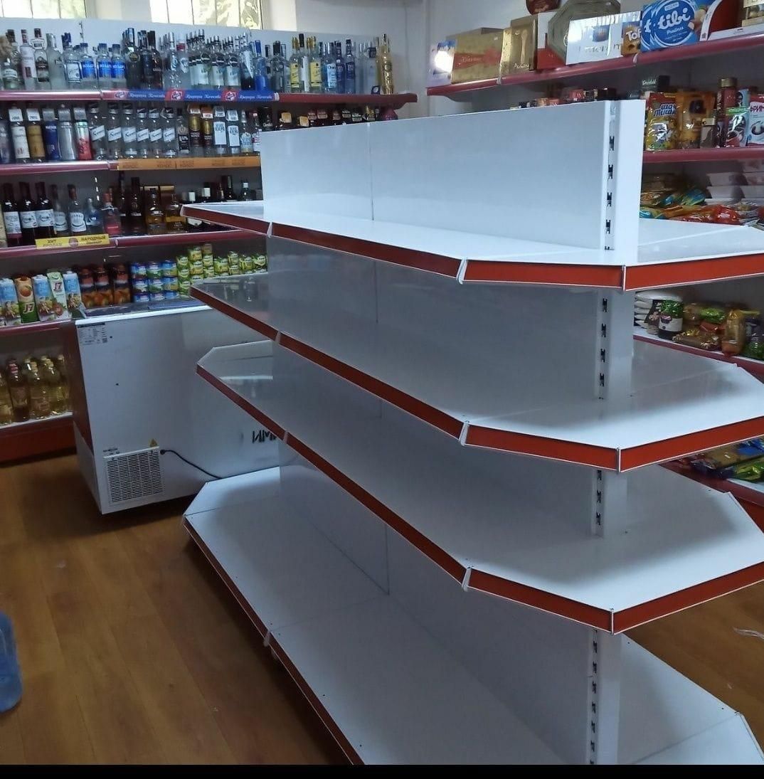 Стеллаж металлические полки для магазина овощные хлебный конфетница