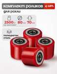 Комплект роликов для рохли 80×70 мм (полиуретан, 4 шт.)