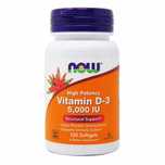 Витамин Д3, Vitamin D3 5000ME, 120 капсул, США