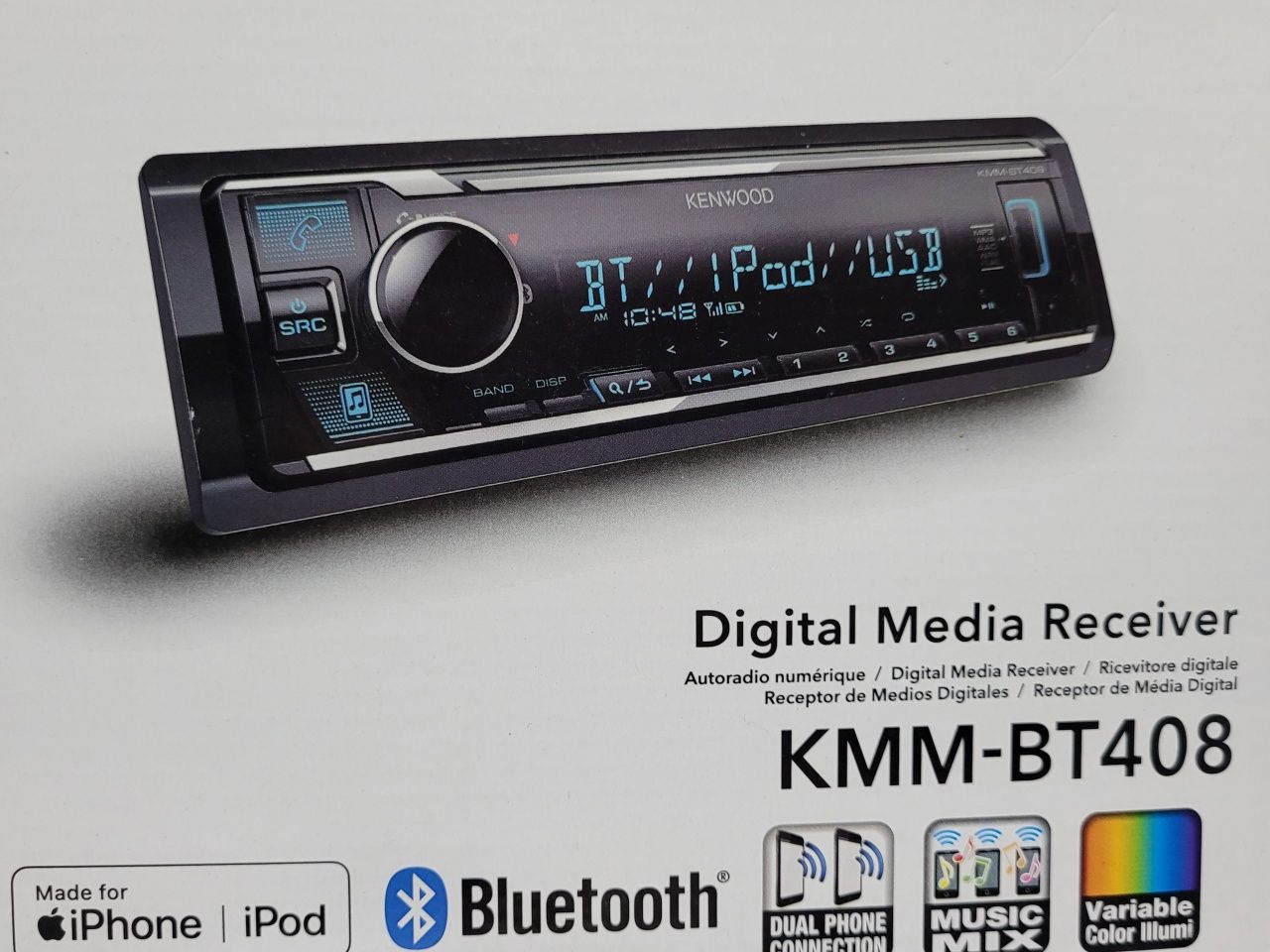 Kenwood KMM-BT408 автомагнитола магнитола мафон оригинал процессорный