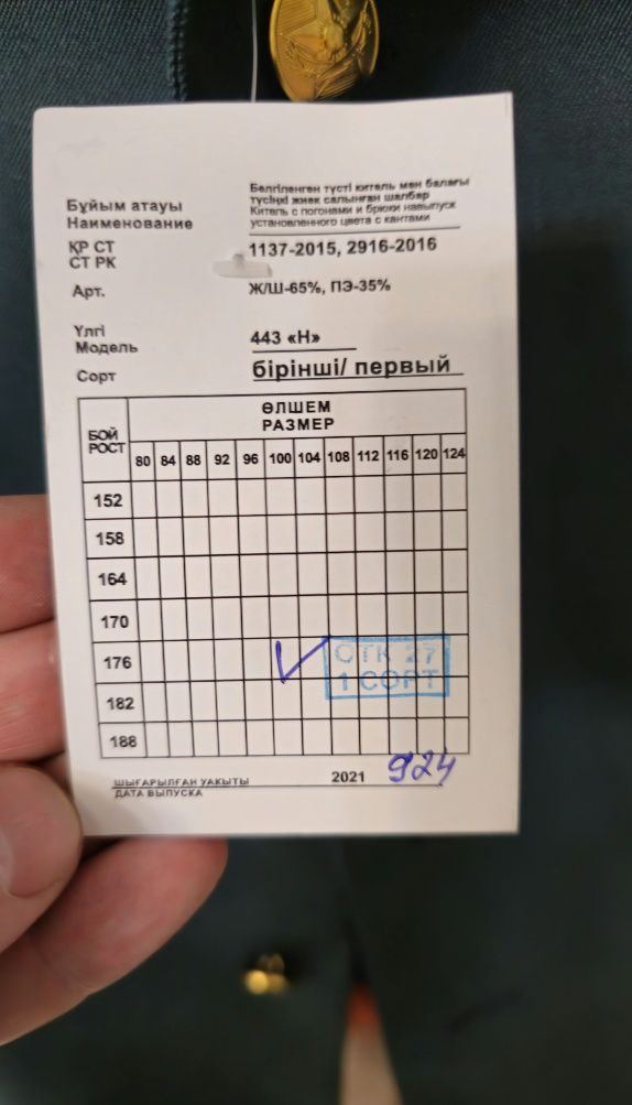 Китель и бушлат повседневный (полынь)