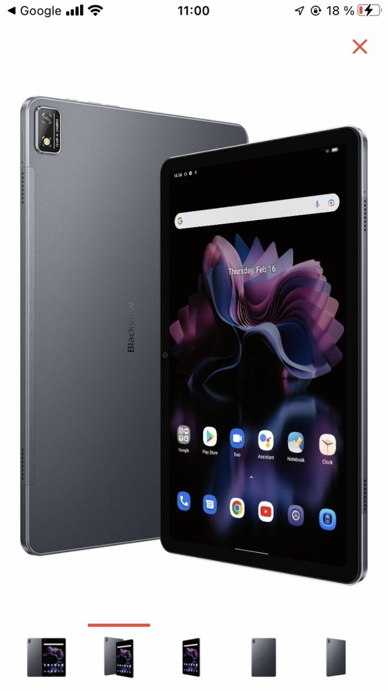 Планшет Blackview Tab 16 4G 10.95 дюйм 8 Гб/256 Гб серый