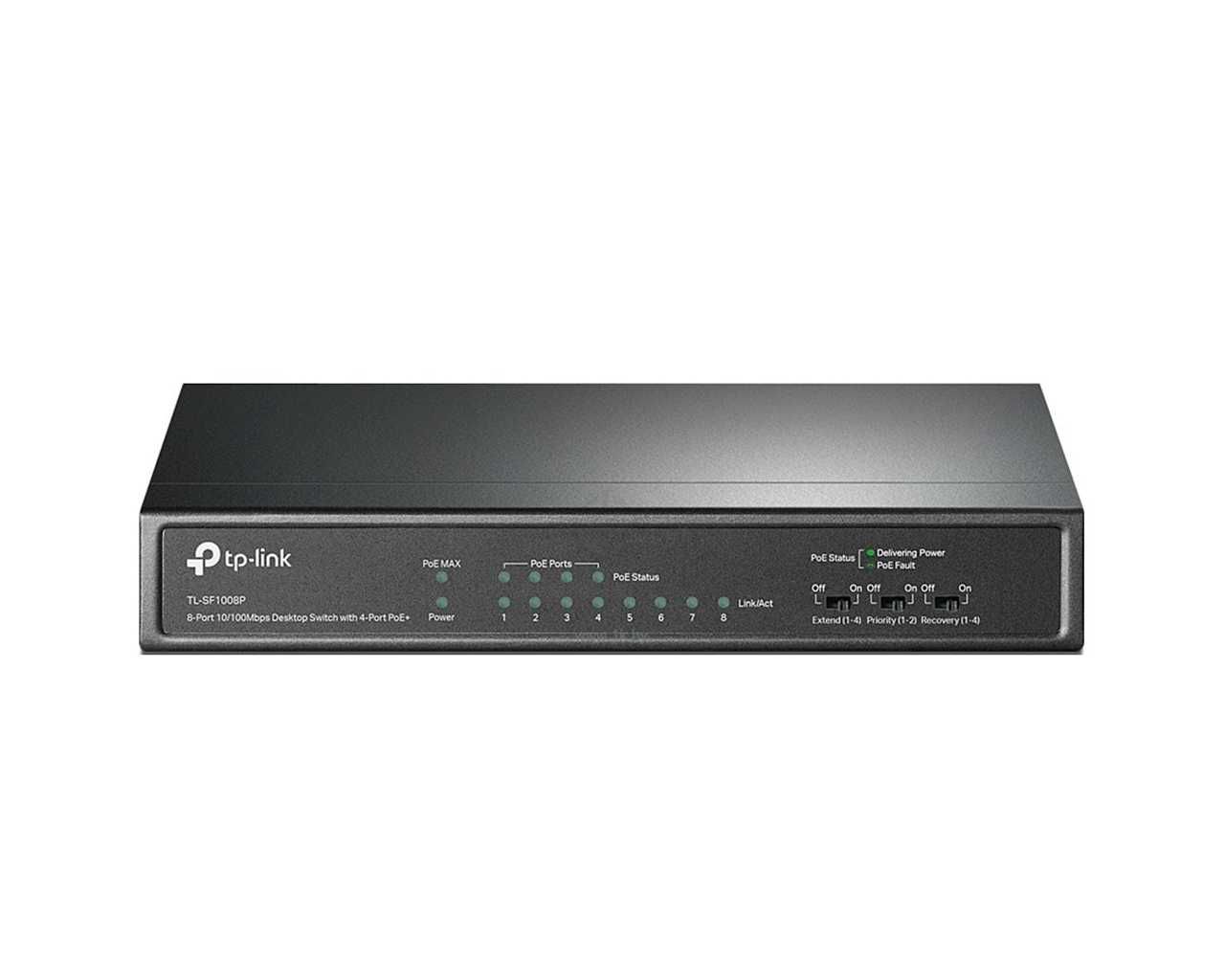 PoE коммутатор TP-LINK  TL-SF1008P 8xRJ45(4 порта с поддержкой PoE)  8