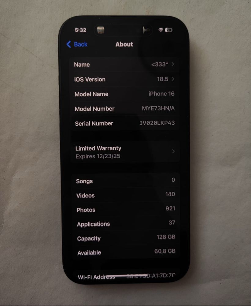 iphone 16 с гарантией 96% 128gb black