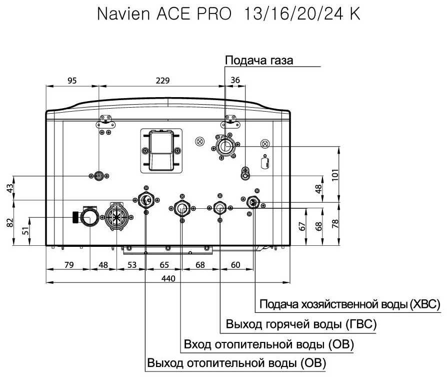 Navien 30K ACE PRO настенный газовый двухконтурный котел до 300м²