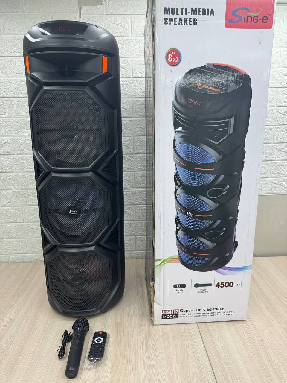 БЕСПРОВОДНАЯ КОЛОНКА С безпроводным микрофоном.   ZQS8302)