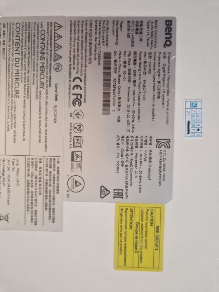 Проектор BenQ MW705  Hdmi/vga/1280x800