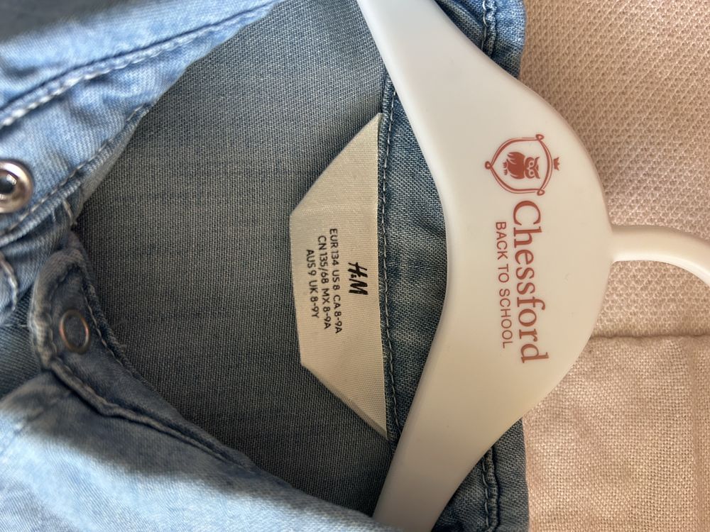 Платье рубашка джинсовое H&M, 8-9 лет
