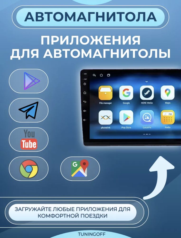 Магнитола с экраном 10 дюймов Android 2gb+32gb