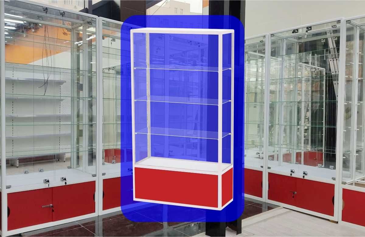 Витрина торговая из профиля и стекла, Акция, для магазина shvi