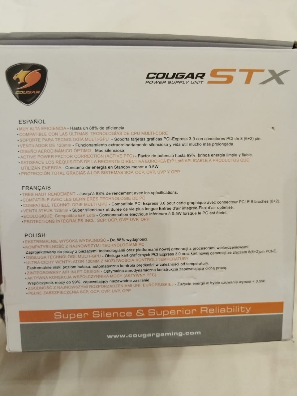 Блок питания Cougar STX 750 W 80 Plus