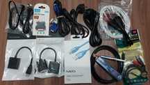 Разные кабели переходники, лан lan, 6-8 пин, hdmi-vga и другие!