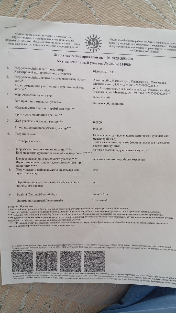 Участок сатылады 8 сот