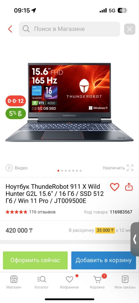Ноутбук Thunderobot 911 x wild hunter g2l