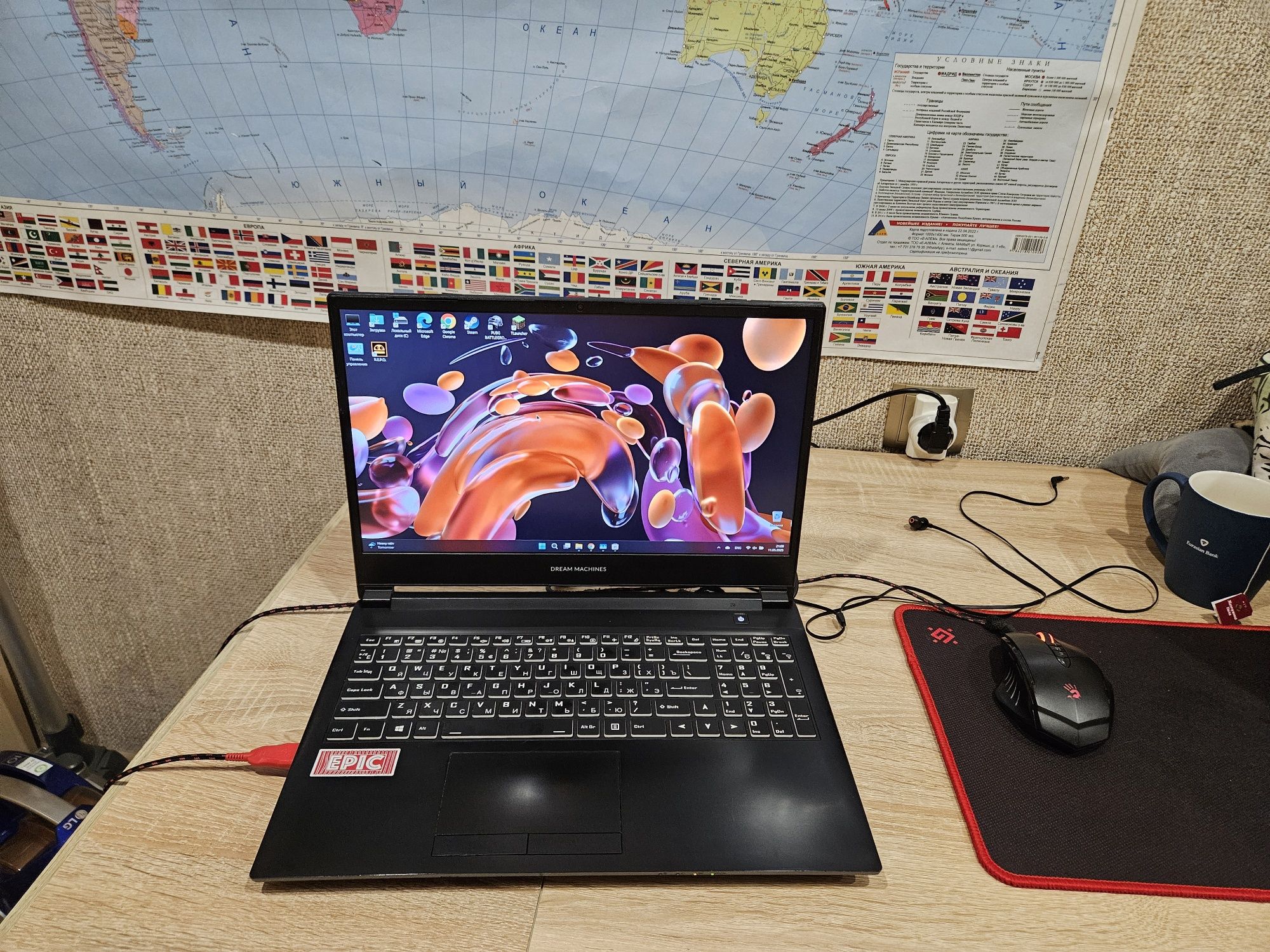 Ноутбук Dream Machines, i7, 1660tTI, 6gb видео 16bg оперативки, 1TB