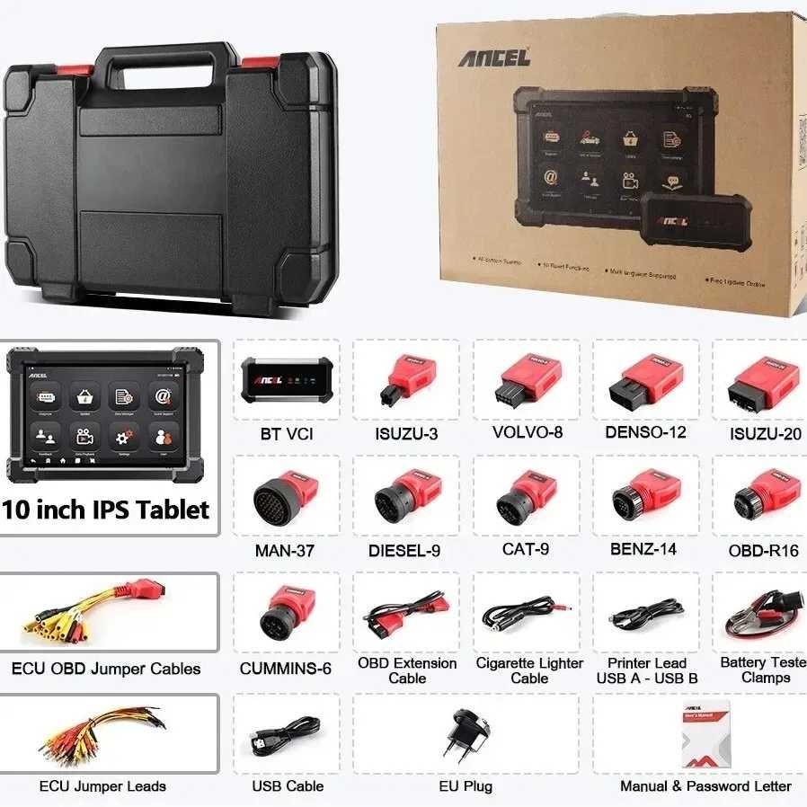 Мультимарочный сканер ANCEL X7 HD. Тяжёлая техника и Грузовые