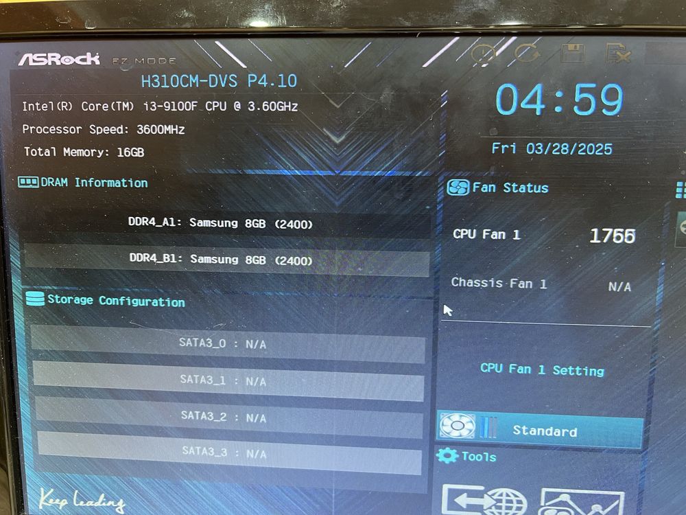 Комлект i3 9100f/H310/16Gb