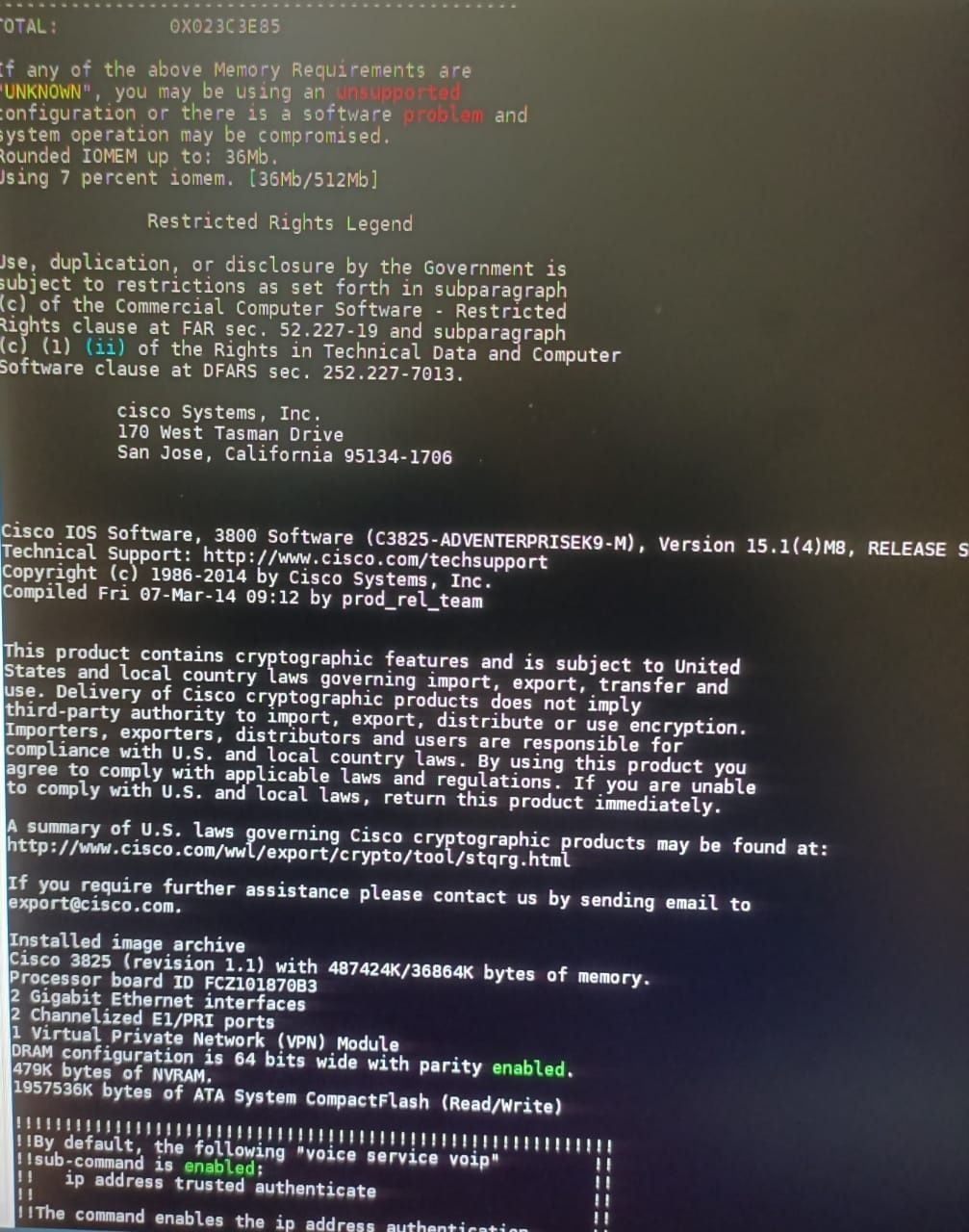 Маршрутизатор Cisco Series 3800
